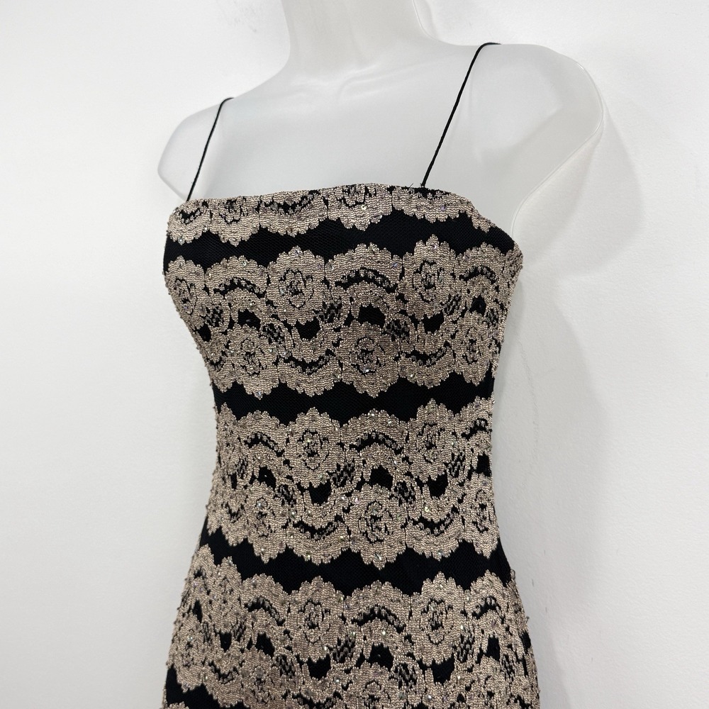 VTG 90s Cache Whimsigoth Dress Womens 4 Sequins Lace Fairy Grunge Maxi Event